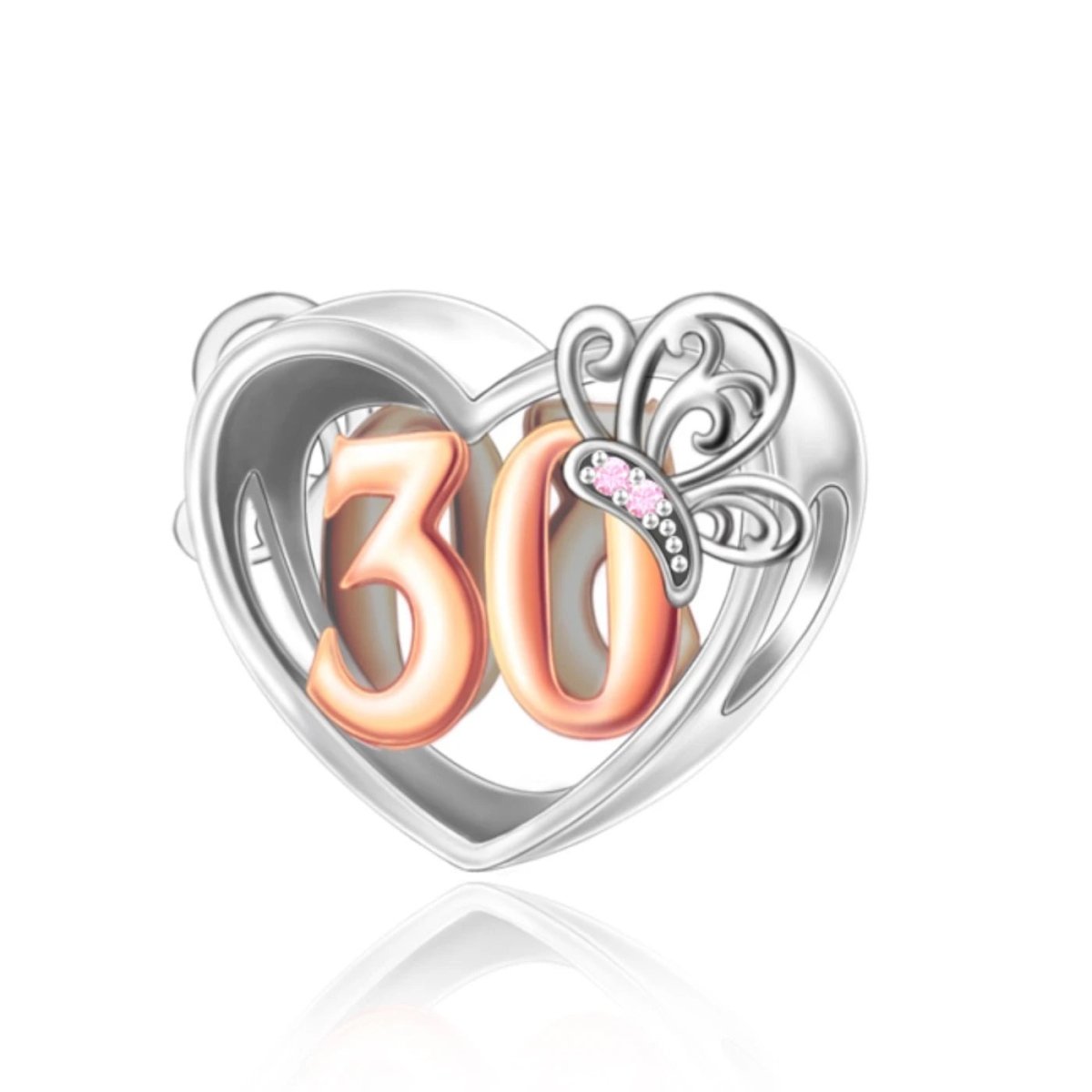 Pangama Jewelry 30th Birthday Butterfly Heart Charm