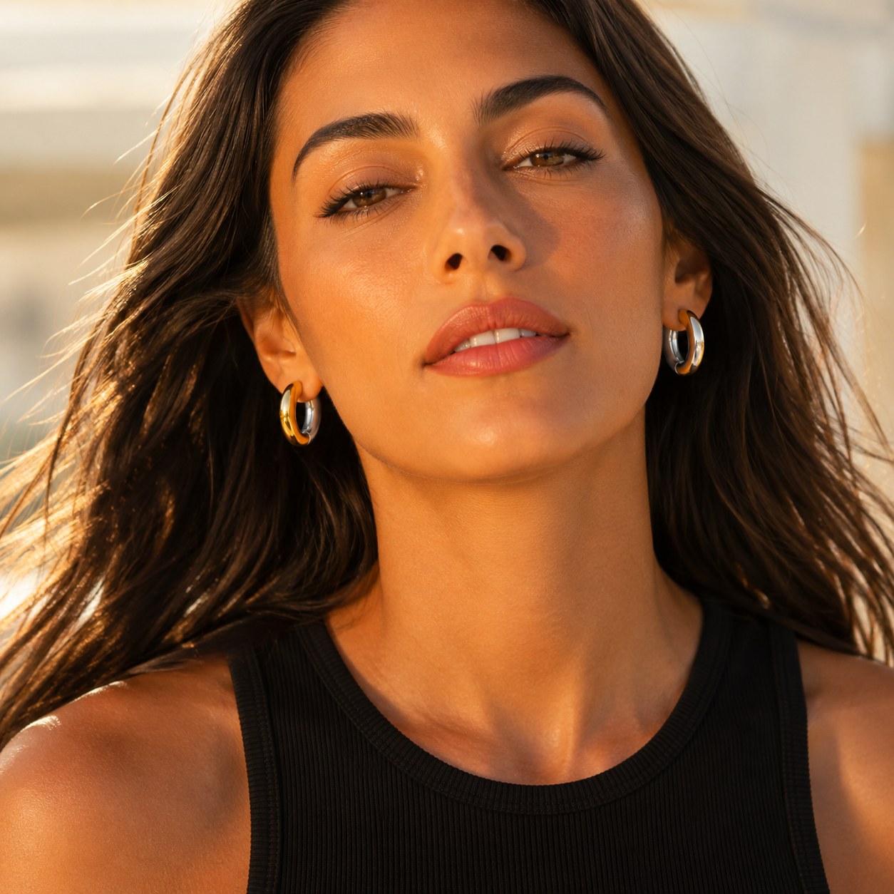 Camila Two-Tone Hoop Earrings
