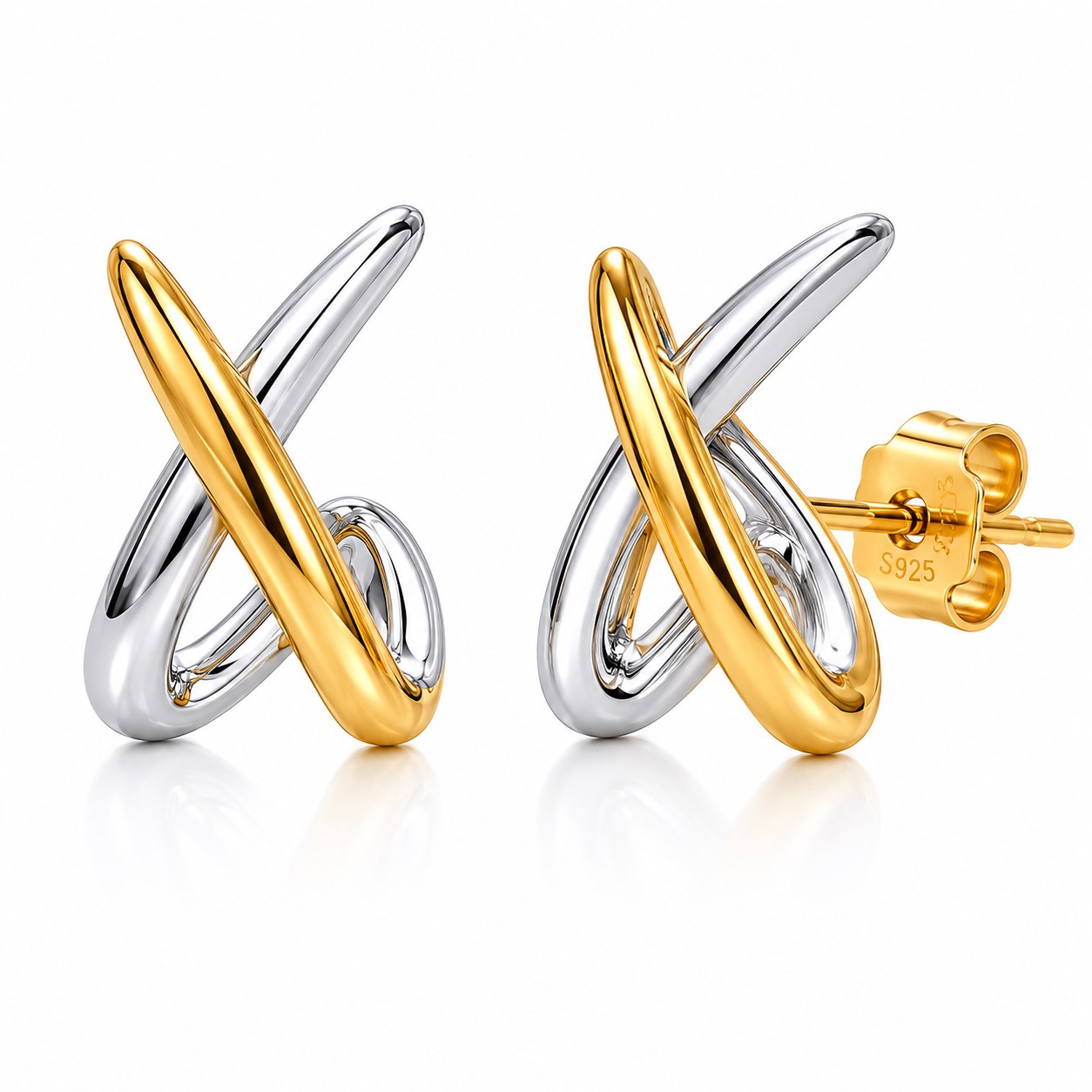 Noa Two-Tone Twist Earrings