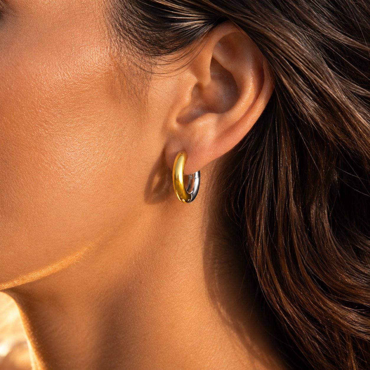 Camila Two-Tone Hoop Earrings
