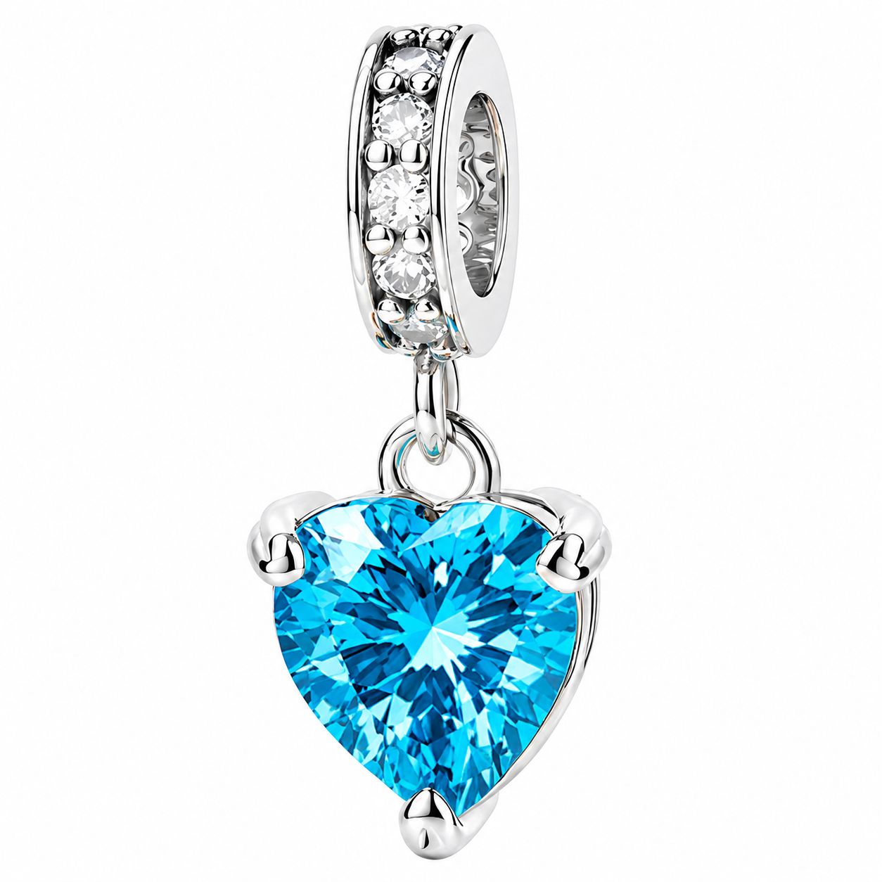 Heart Birthstone Dangle Charm