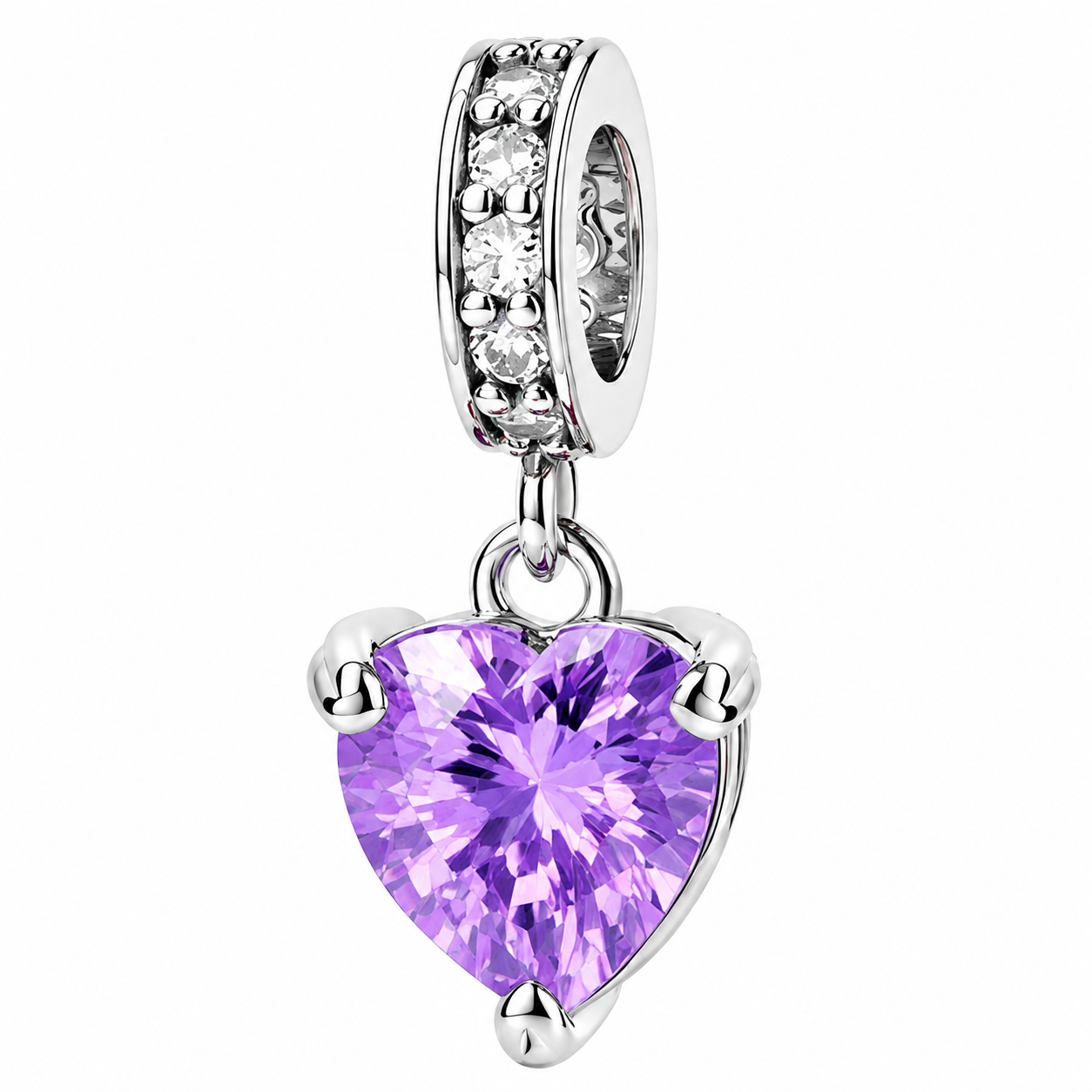 Heart Birthstone Dangle Charm