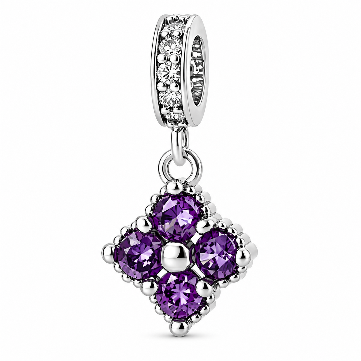 Birthstone Blossom Flower Dangle Charm