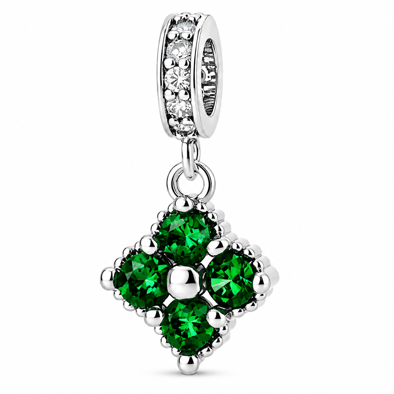 Birthstone Blossom Flower Dangle Charm