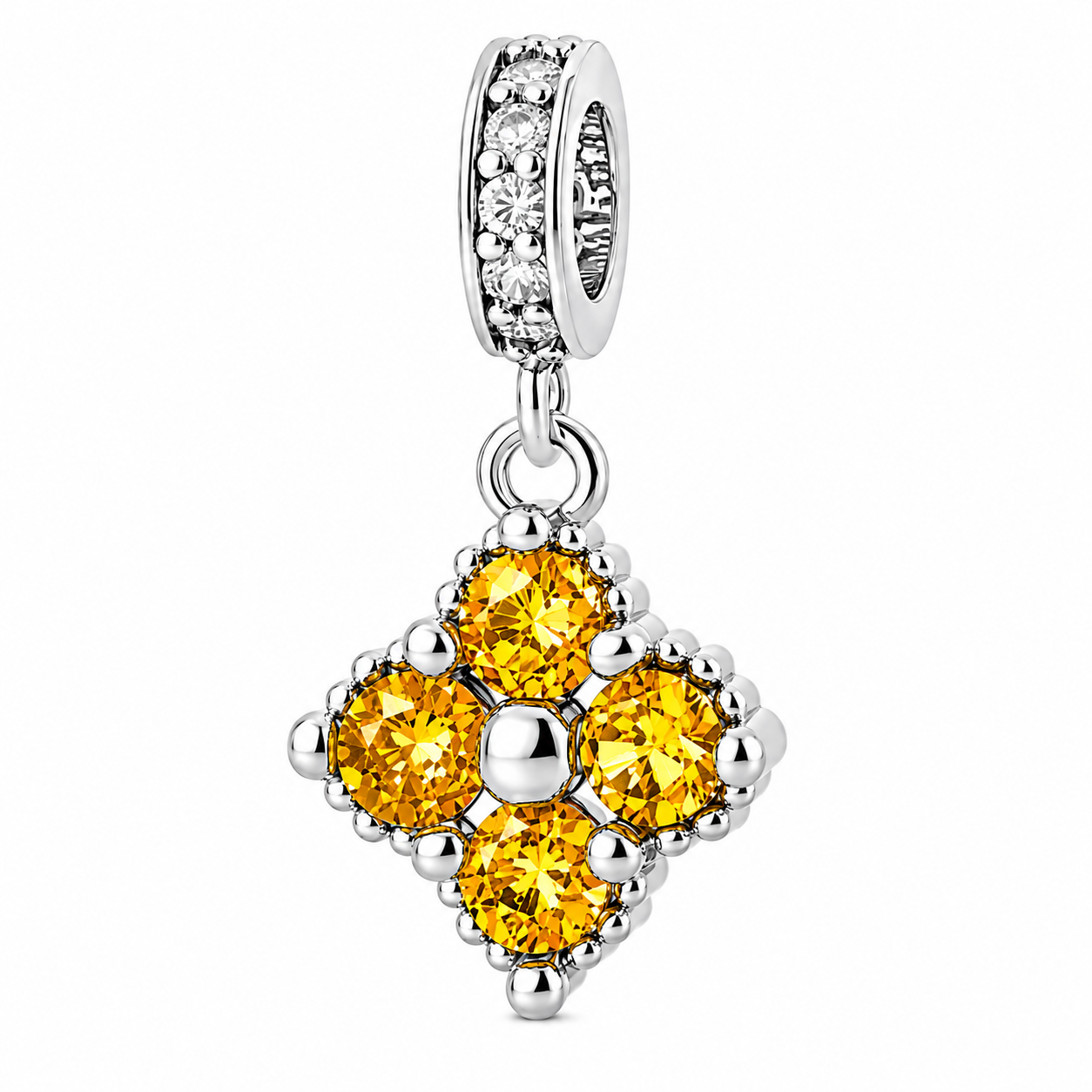 Birthstone Blossom Flower Dangle Charm