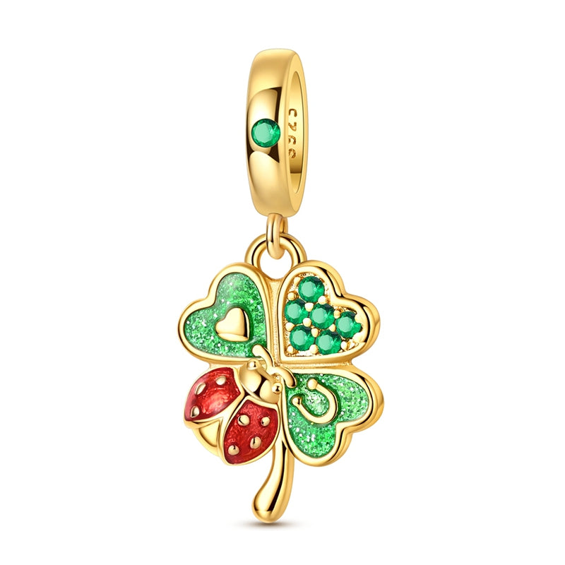Lucky Clover & Ladybug Dangle Charm