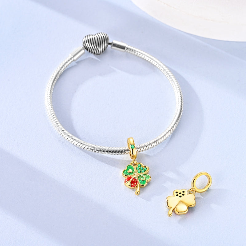 Lucky Clover & Ladybug Dangle Charm