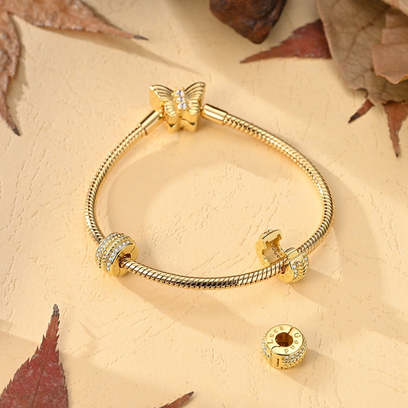 Golden Good Luck Sparkling Clip Charm