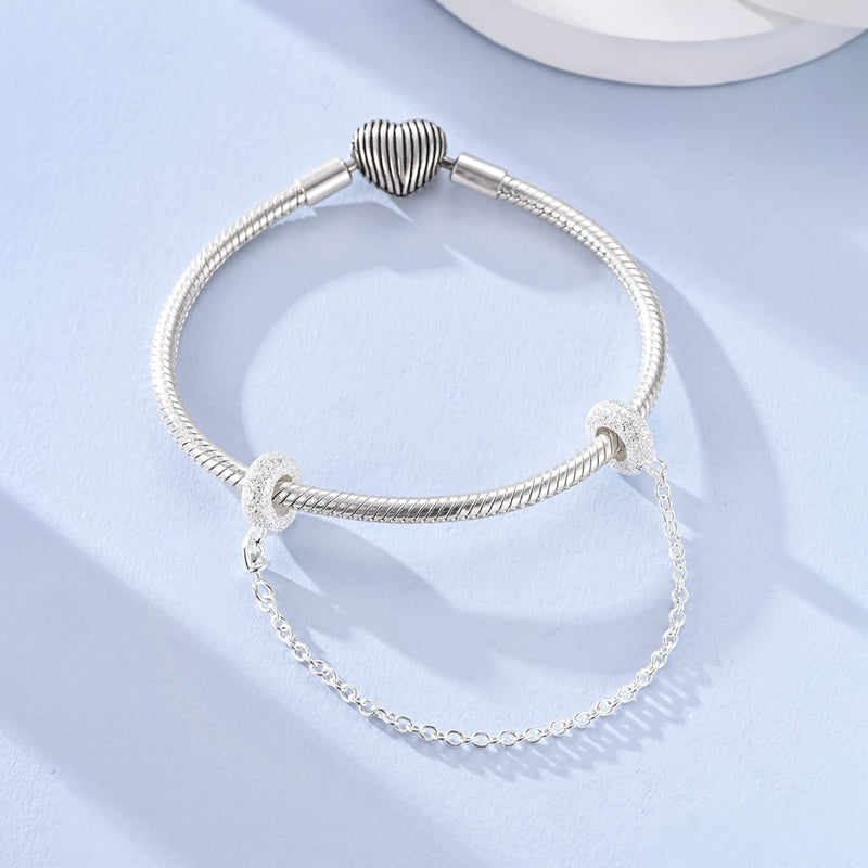 Silver Sparkling Safety Chain Charm