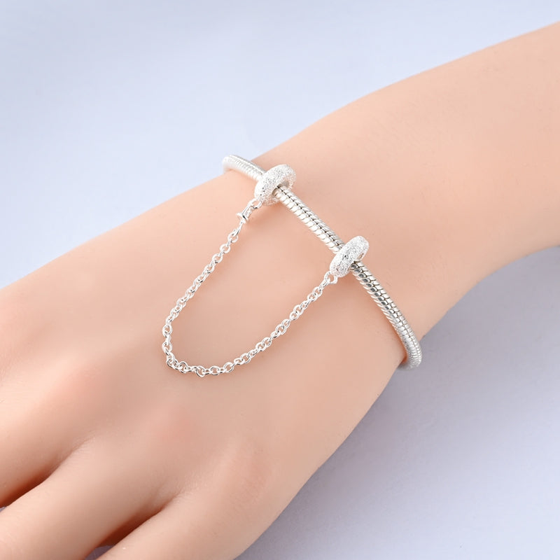 Silver Sparkling Safety Chain Charm