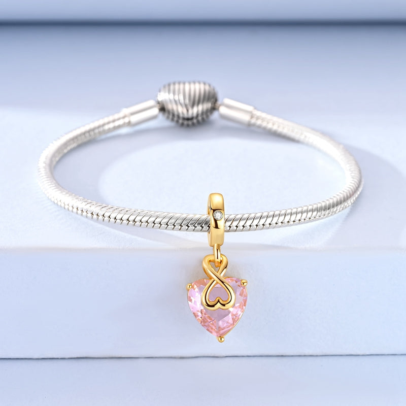 Pink Heart Infinity Dangle Charm