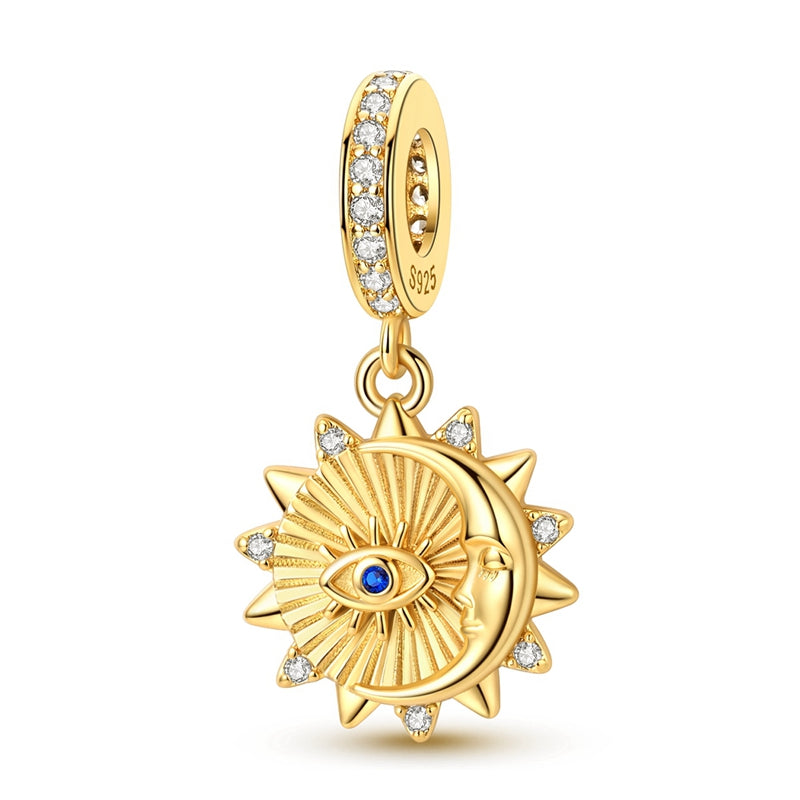 Celestial Sun, Moon & Evil Eye Dangle Charm