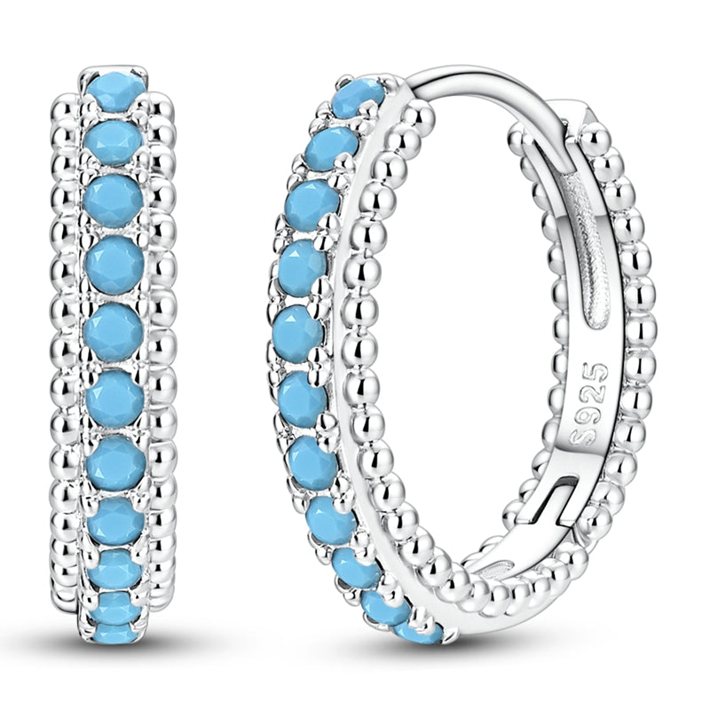 Turquoise Beaded Hoop Earrings