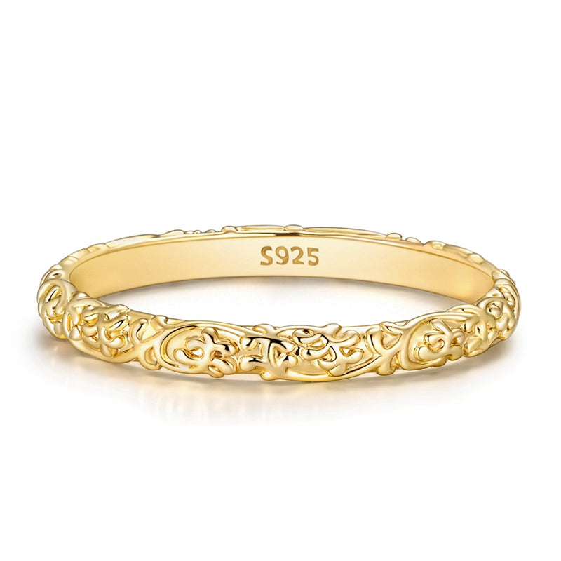 Golden Vintage Filigree Band Ring