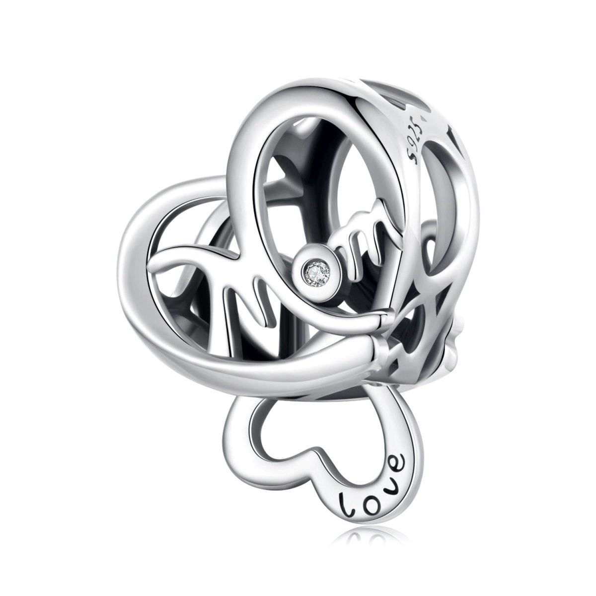 Love You Mom Infinity Heart Charm