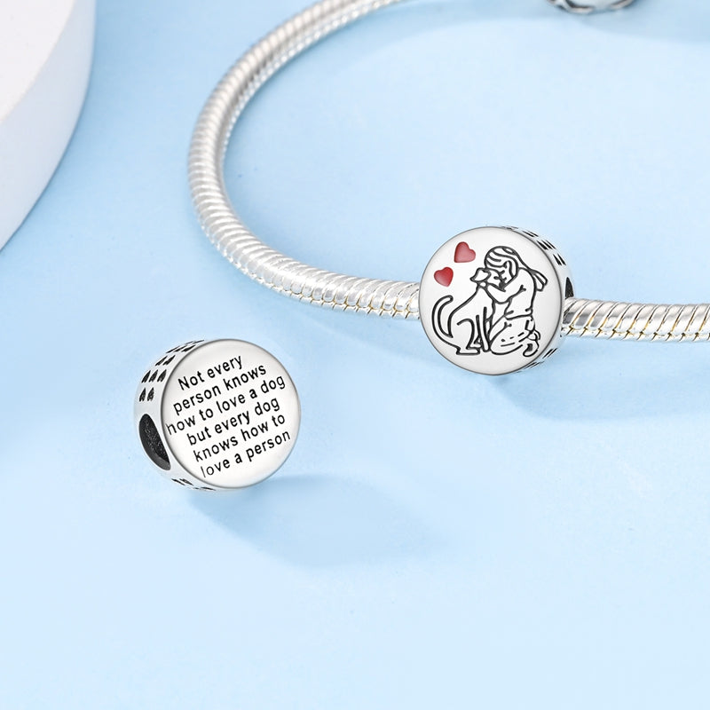 A Dog Knows Love Engraved Charm