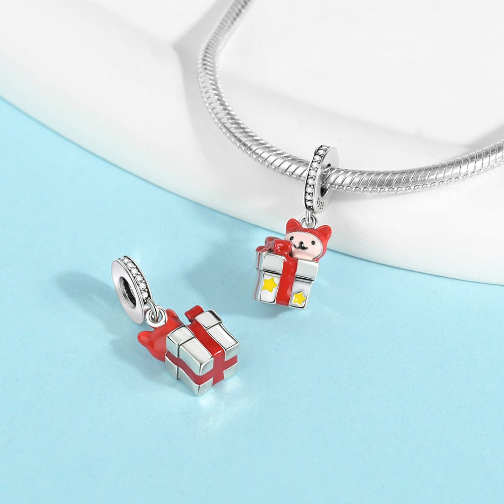 Pangama Jewelry Adorable Cat in Gift Box Charm with Stars