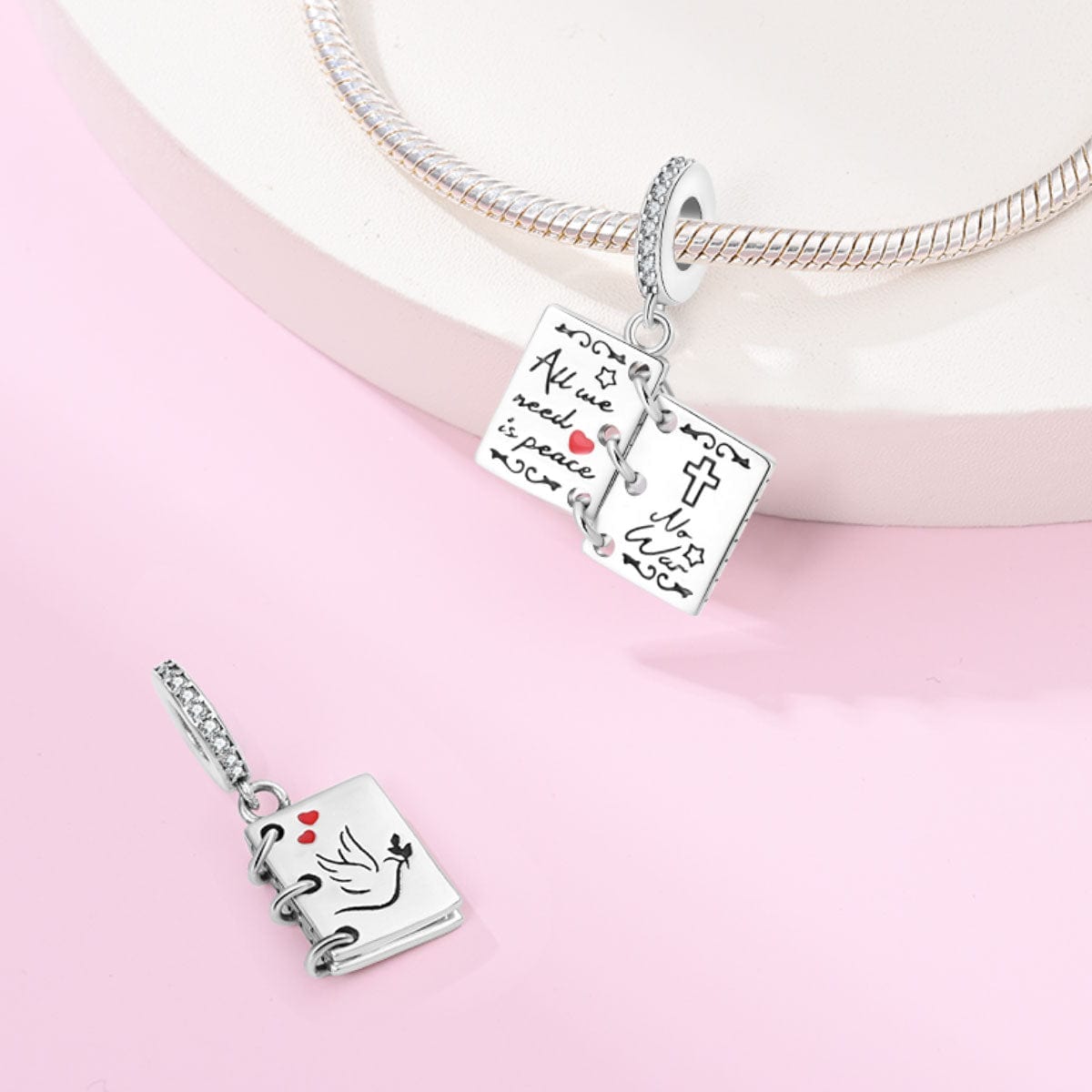 Pangama Jewelry All We Need is Peace Book Charm