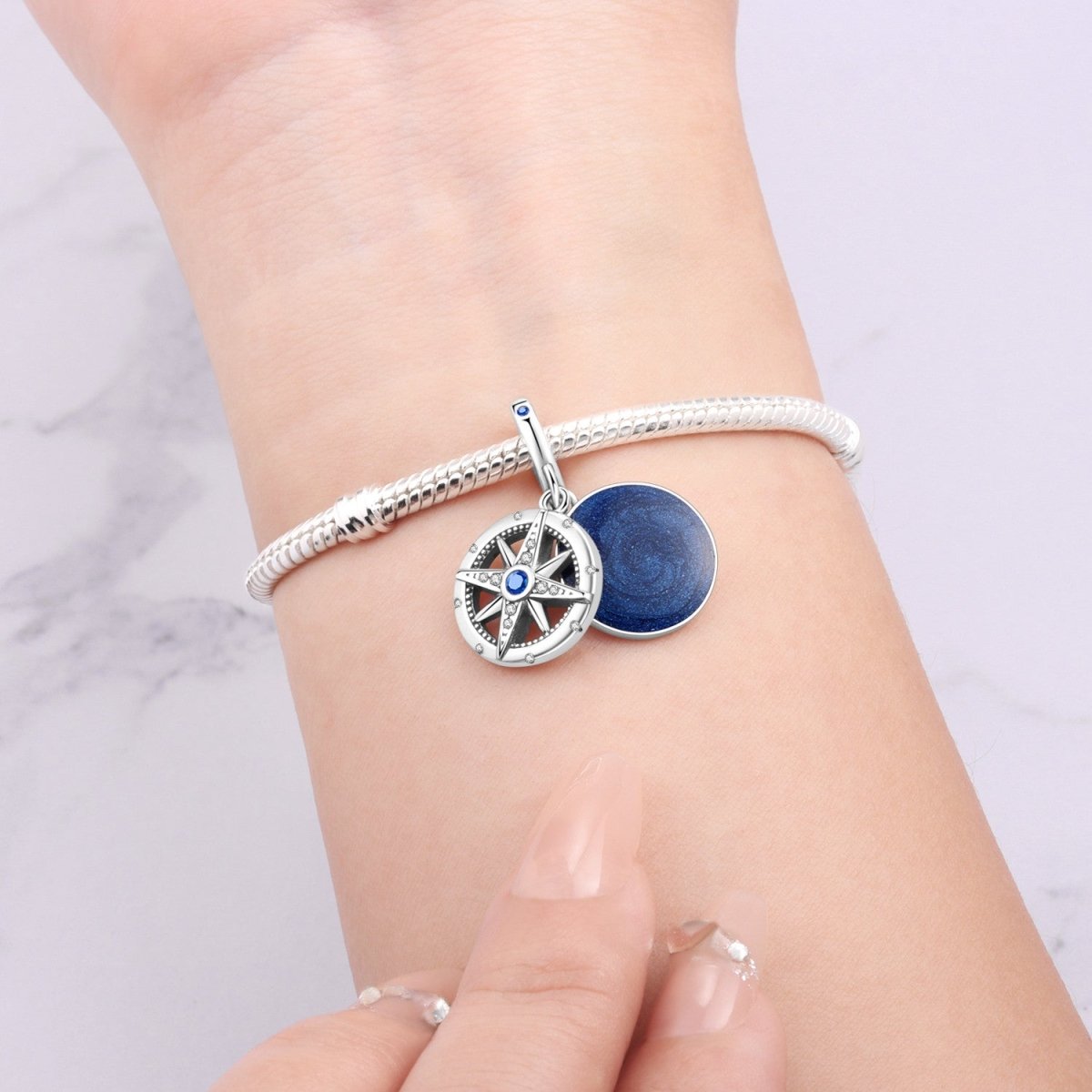 Pangama Jewelry Always Follow Your Heart Compass Dangle Charm