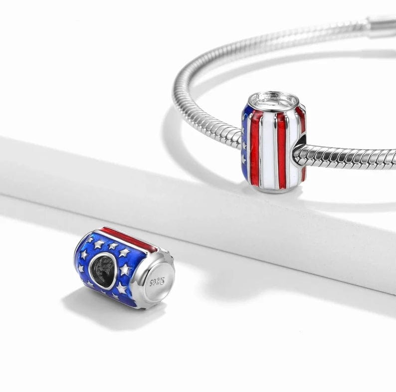 Pangama Jewelry American Flag Soda Can Charm