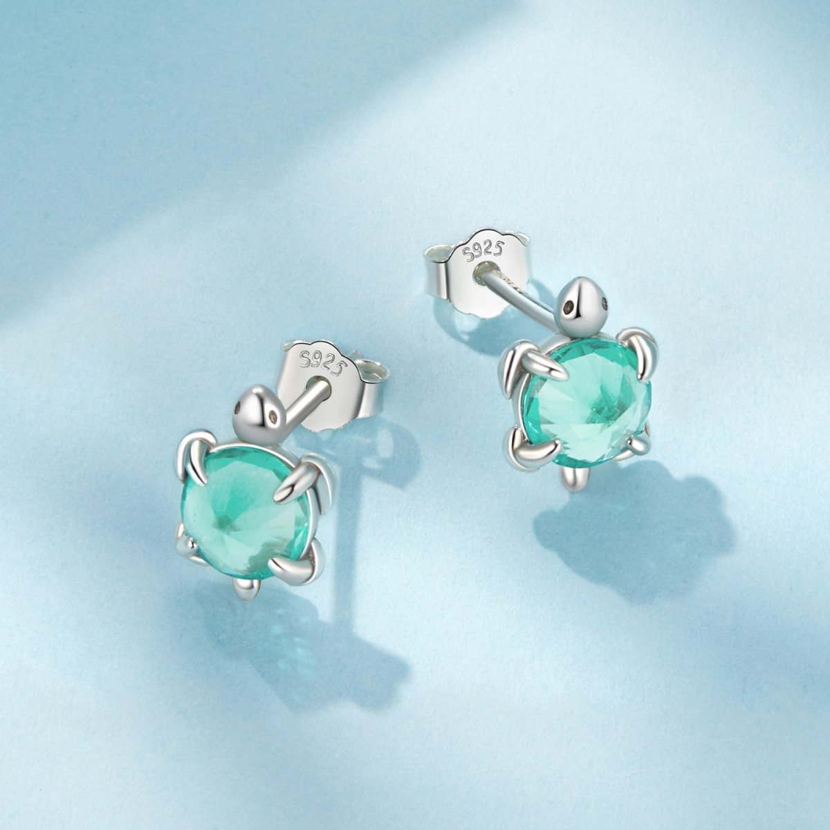 Pangama Jewelry Aqua Sea Turtle Stud Earrings