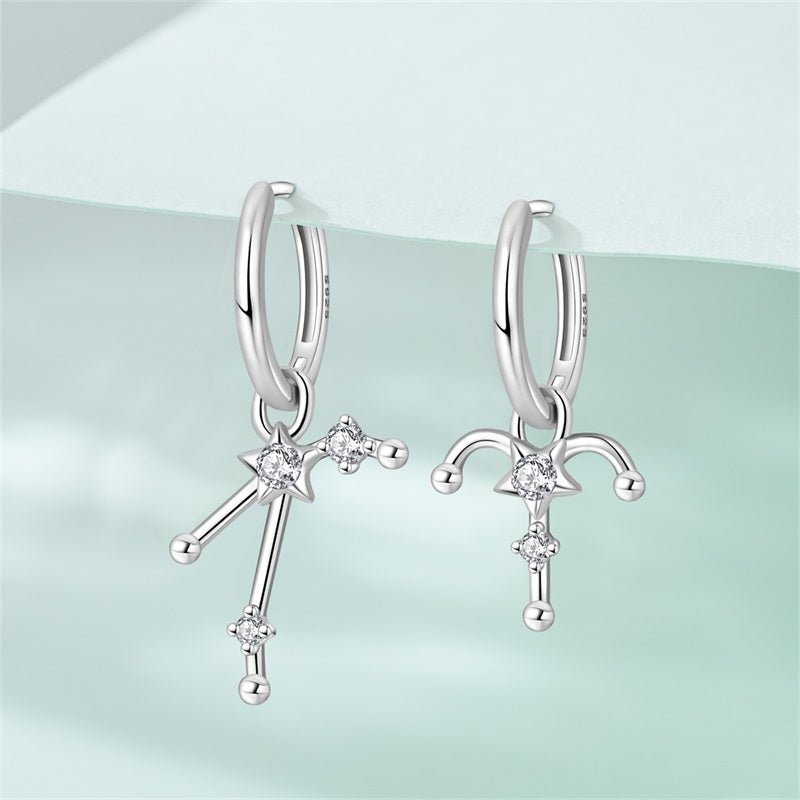 Pangama Jewelry Aries Constellation Zodiac Hoop Earrings
