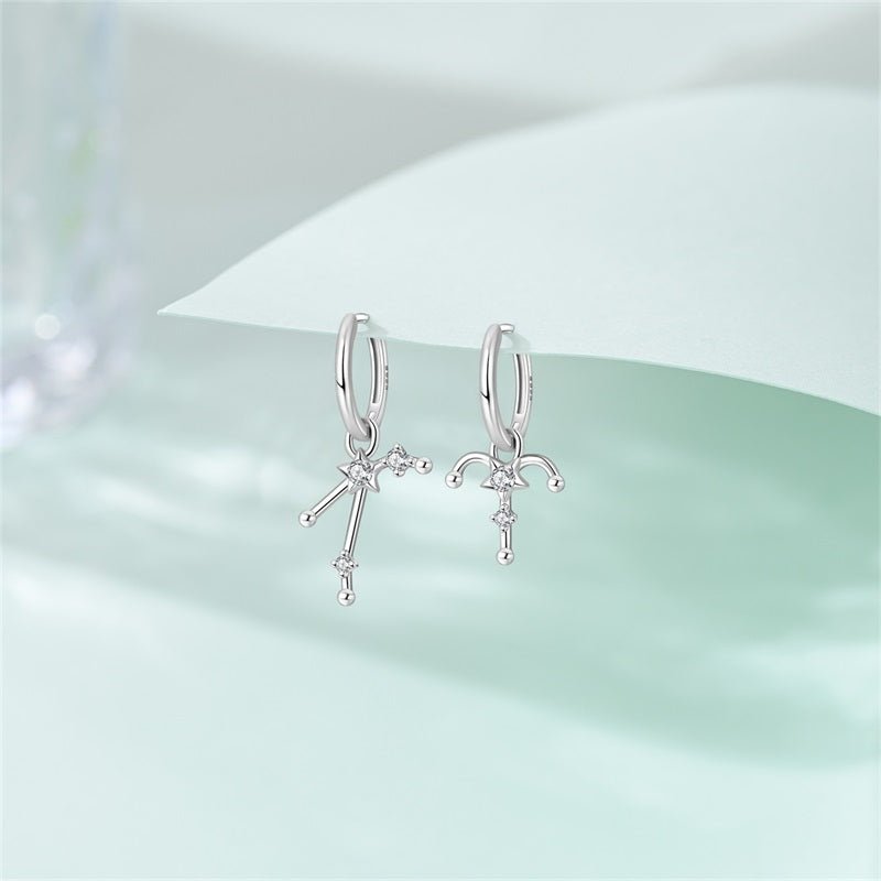 Pangama Jewelry Aries Constellation Zodiac Hoop Earrings