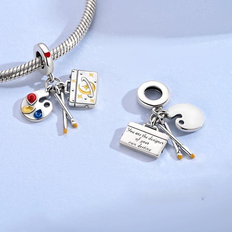 Pangama Jewelry Artist’s Palette & Canvas “Designer of Destiny” Dangle Charm
