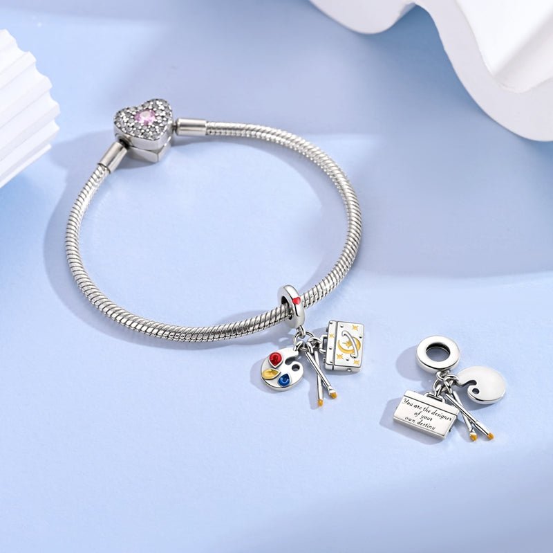 Pangama Jewelry Artist’s Palette & Canvas “Designer of Destiny” Dangle Charm