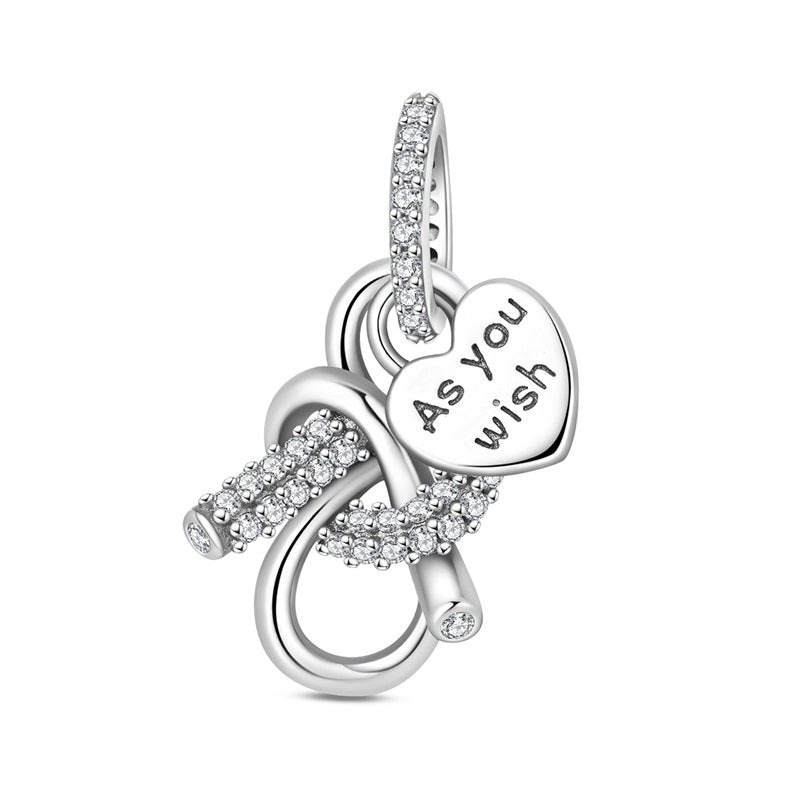Pangama Jewelry As You Wish Heart Knot Dangle Charm