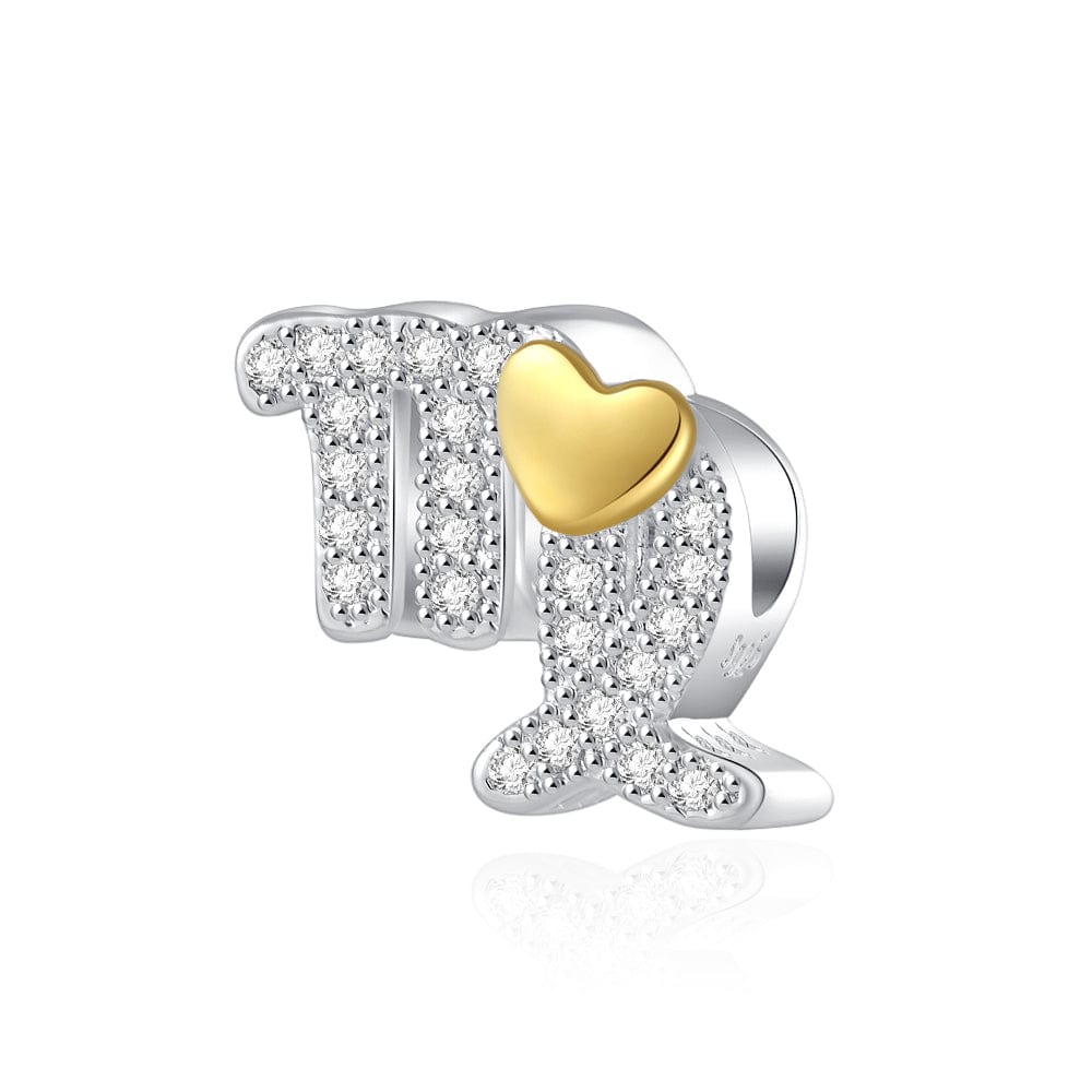 Pangama Jewelry Gold Heart & Pavé Crystals Astrology Signs Zodiac Constellation Charms