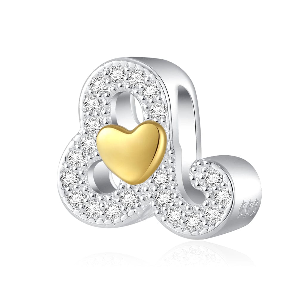 Pangama Jewelry Gold Heart & Pavé Crystals Astrology Signs Zodiac Constellation Charms