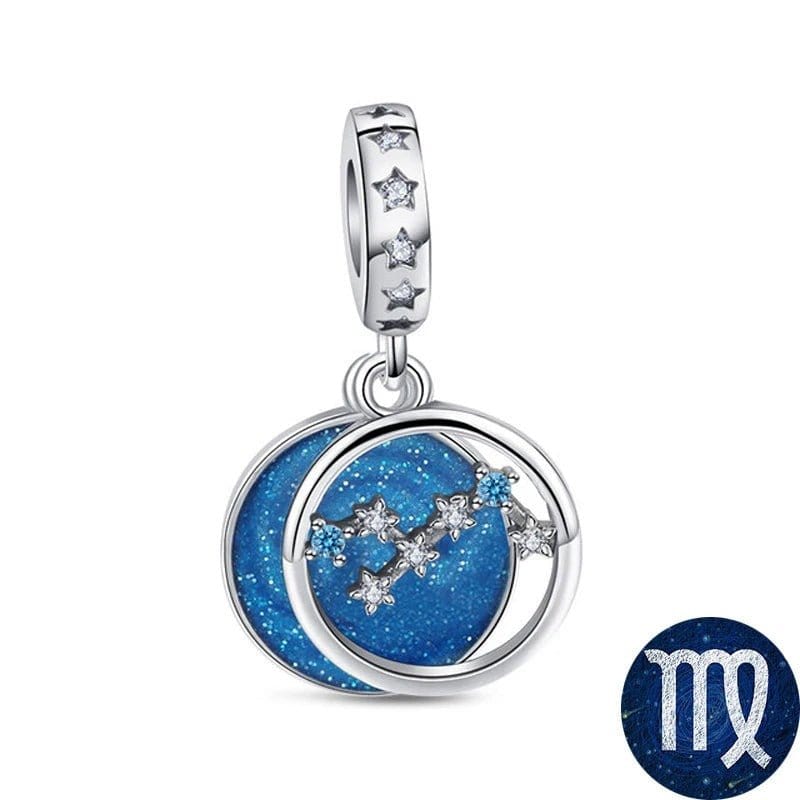Pangama Jewelry Blue Galaxy Astrology Signs Zodiac Constellation Charms
