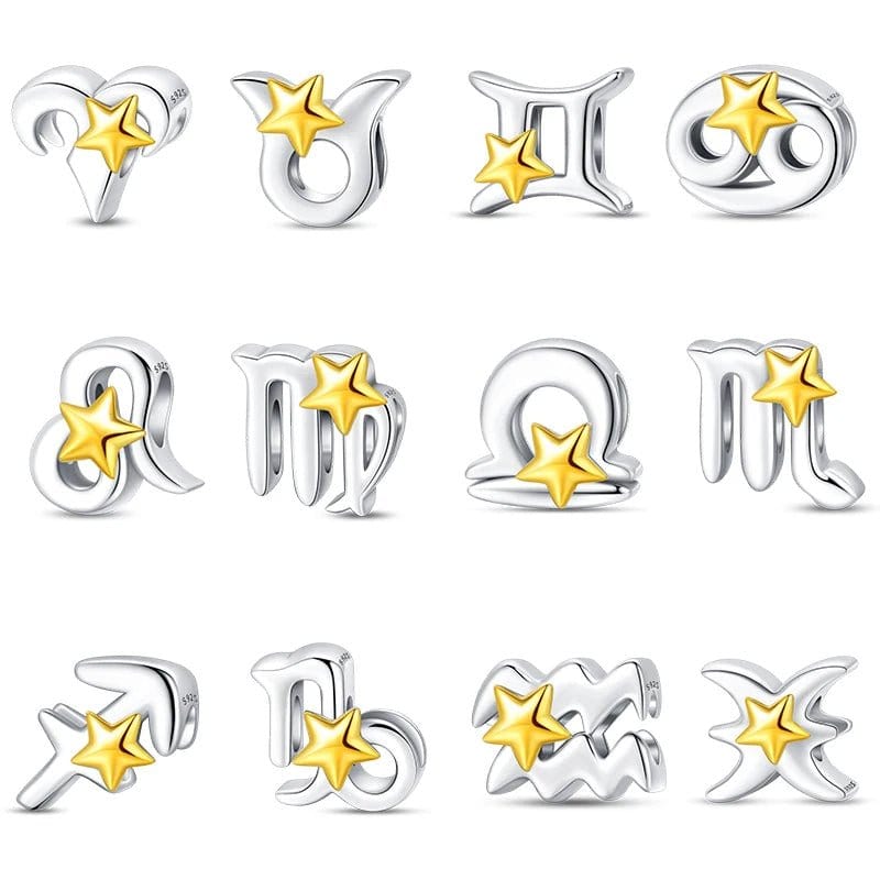 Pangama Jewelry Gold Star Astrology Signs Zodiac Constellation Charms