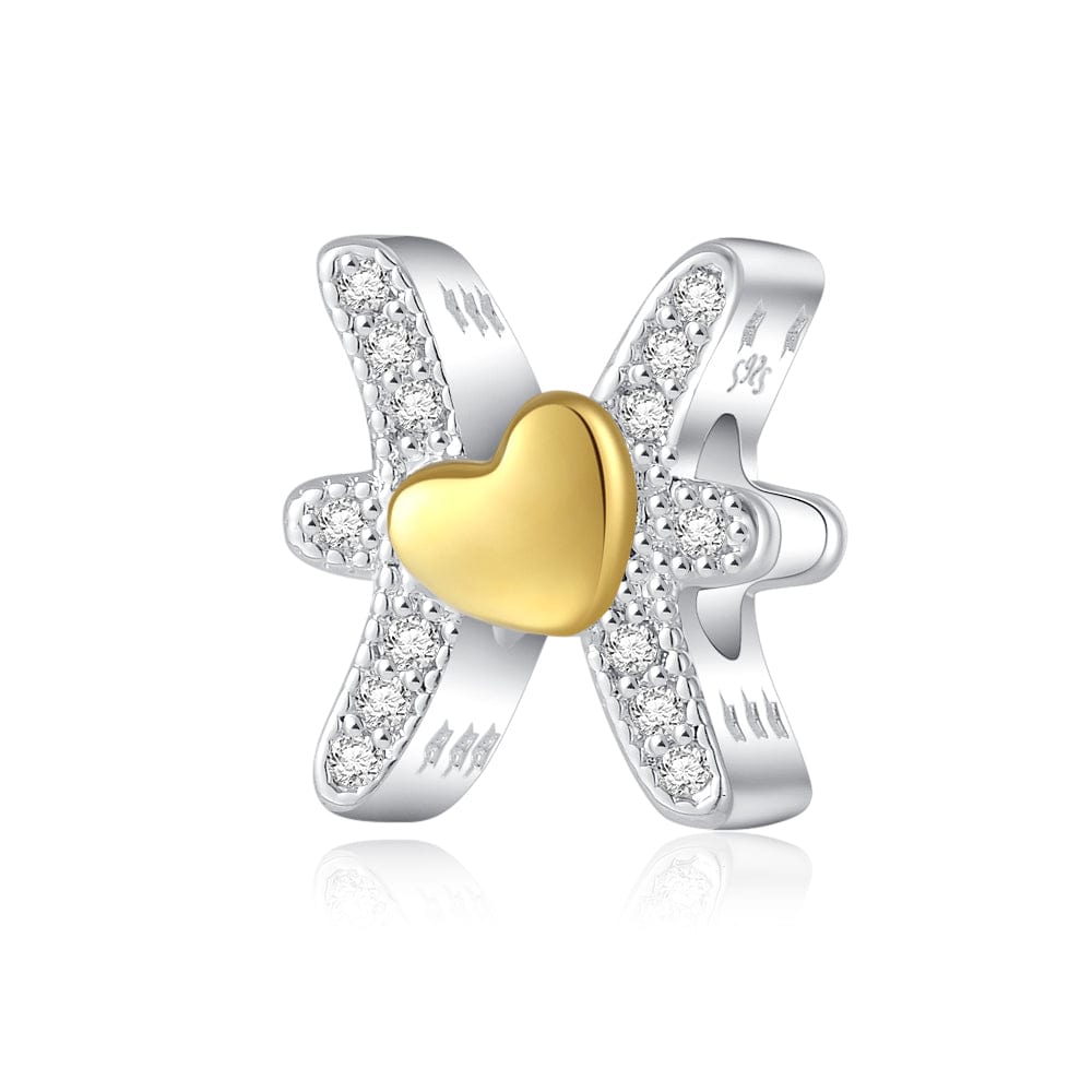 Pangama Jewelry Gold Heart & Pavé Crystals Astrology Signs Zodiac Constellation Charms