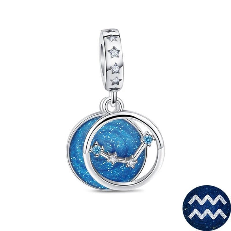 Pangama Jewelry Blue Galaxy Astrology Signs Zodiac Constellation Charms