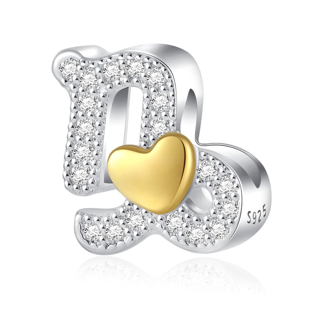 Pangama Jewelry Gold Heart & Pavé Crystals Astrology Signs Zodiac Constellation Charms