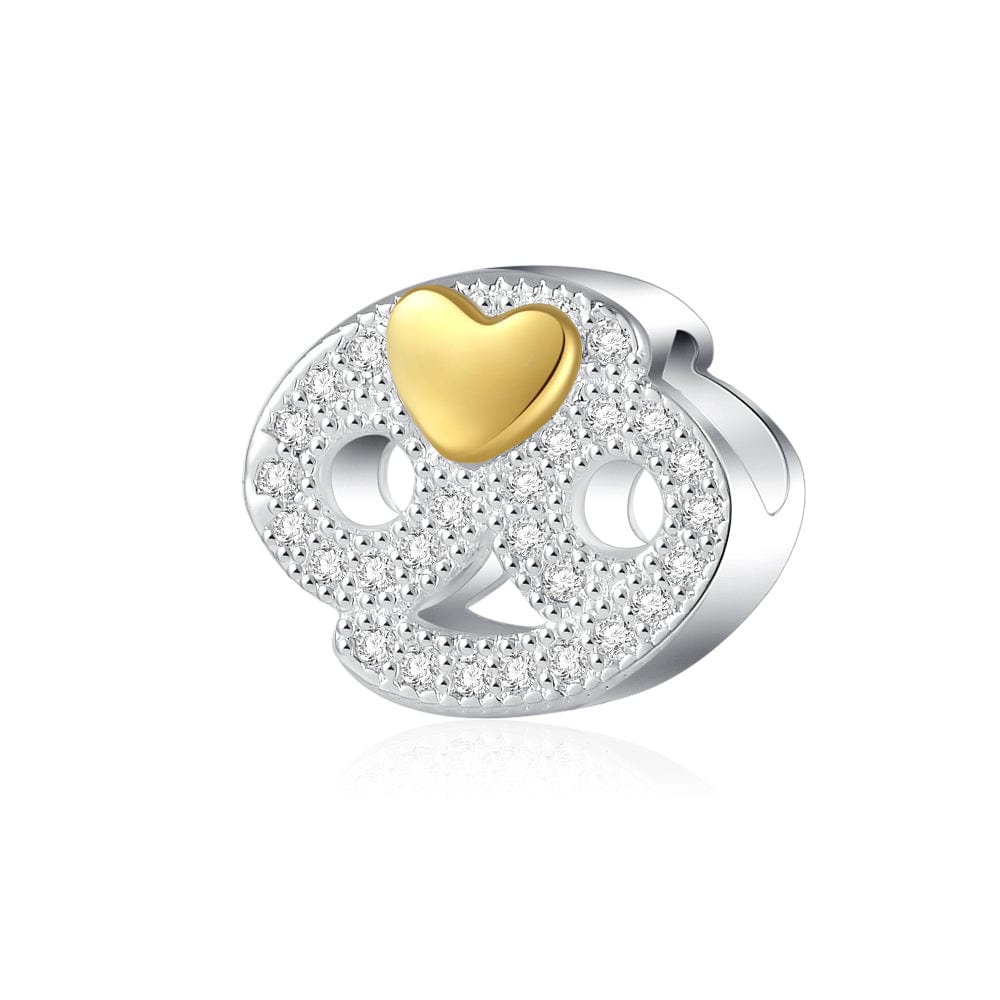 Pangama Jewelry Gold Heart & Pavé Crystals Astrology Signs Zodiac Constellation Charms