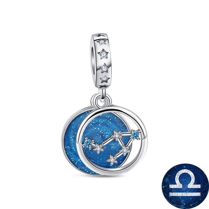 Pangama Jewelry Blue Galaxy Astrology Signs Zodiac Constellation Charms