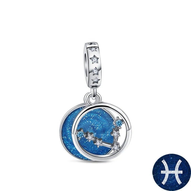 Pangama Jewelry Blue Galaxy Astrology Signs Zodiac Constellation Charms