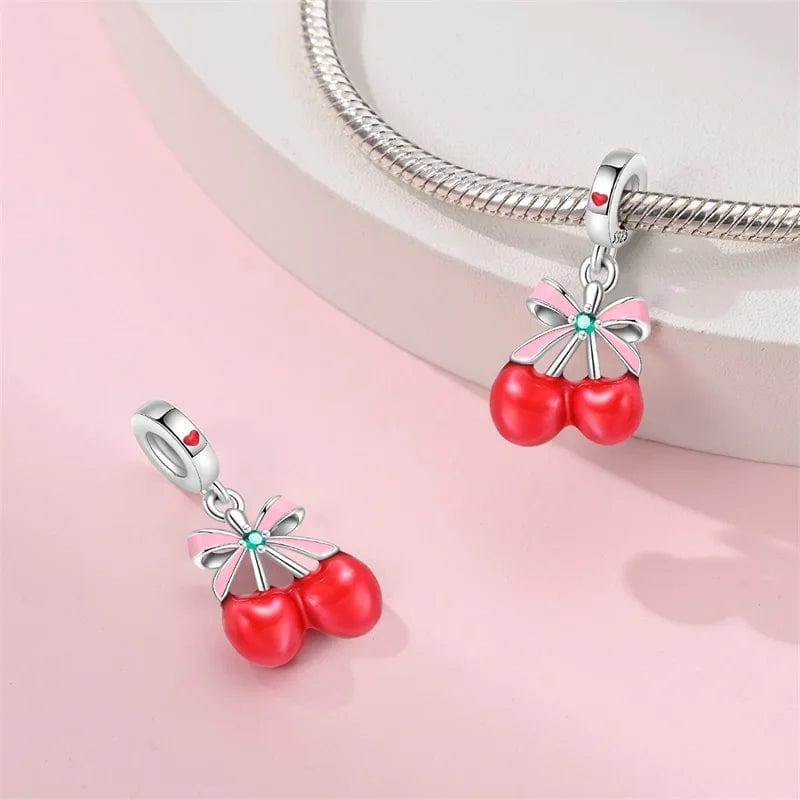 Pangama Jewelry Asymmetrical Cherry Fruit Dangle Charm