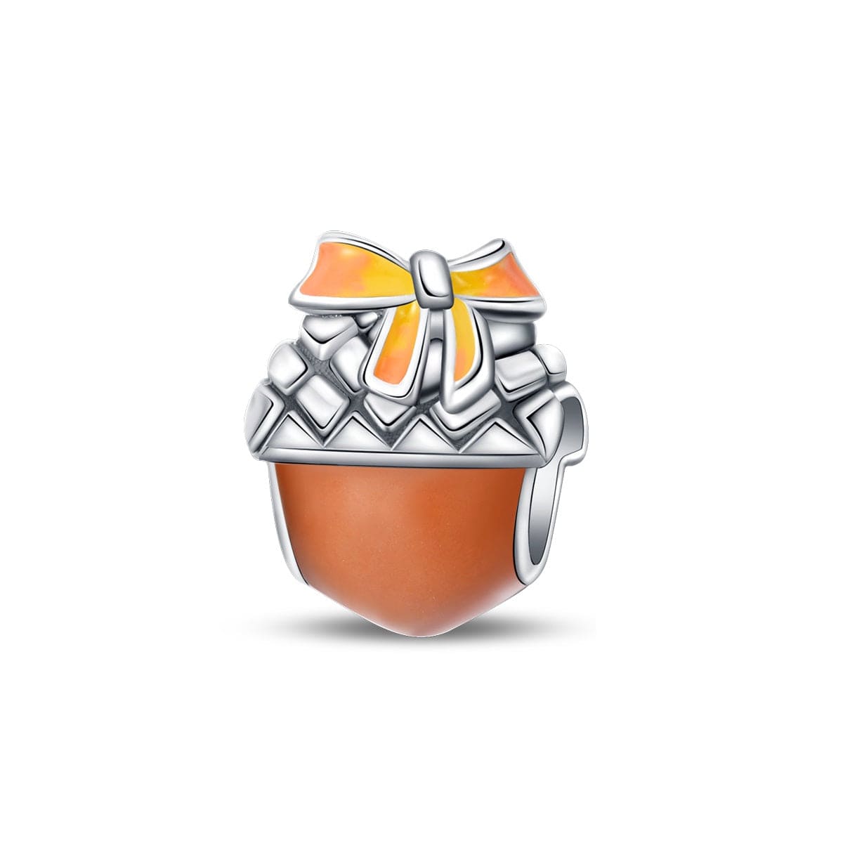 Pangama Jewelry Autumn Acorn Charm with Enamel Bow