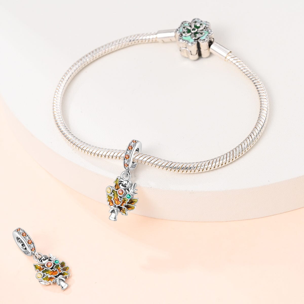 Pangama Jewelry Autumn Fall Maple Leaf Dangle Charm