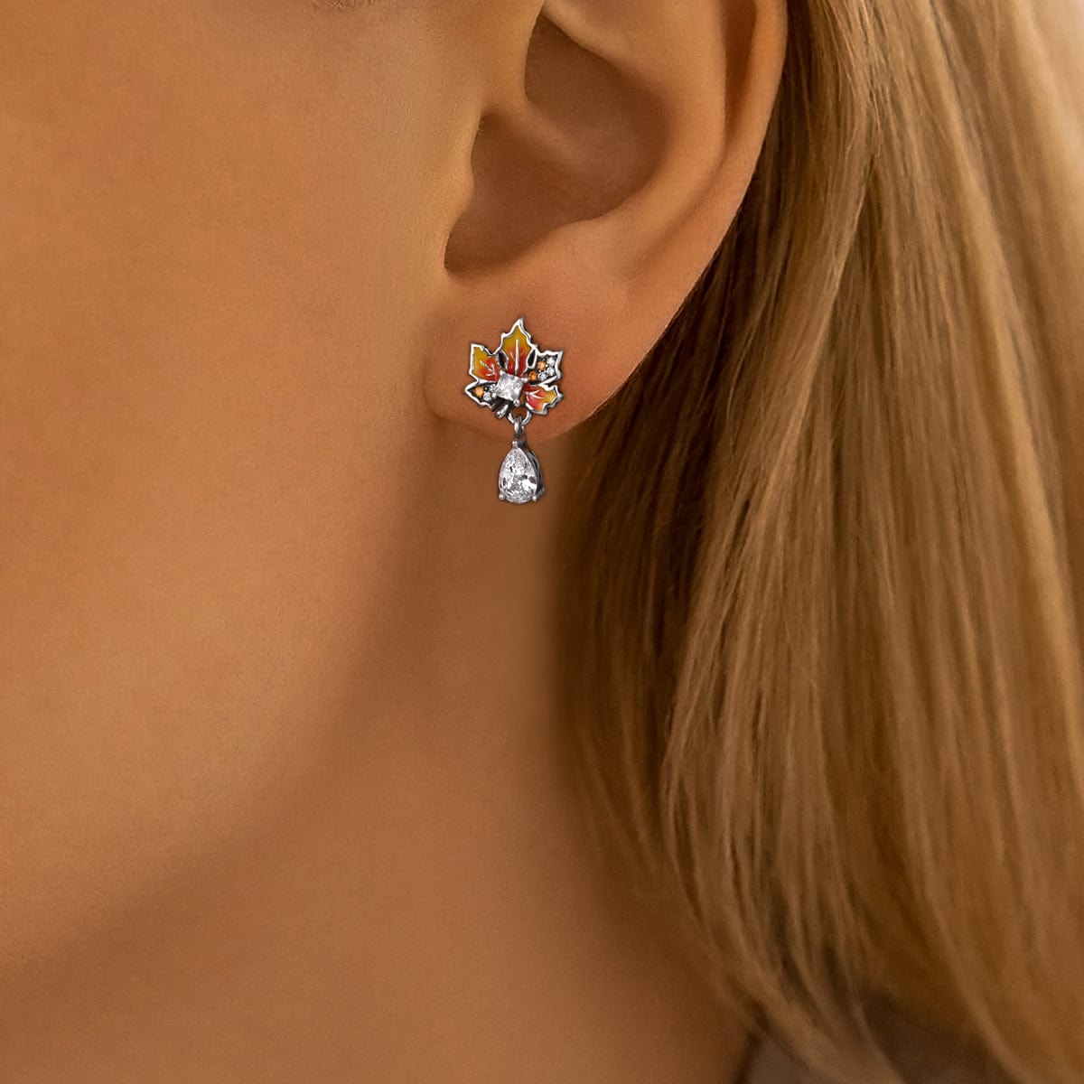 Pangama Jewelry Autumn Glow Maple Leaf Drop Earring