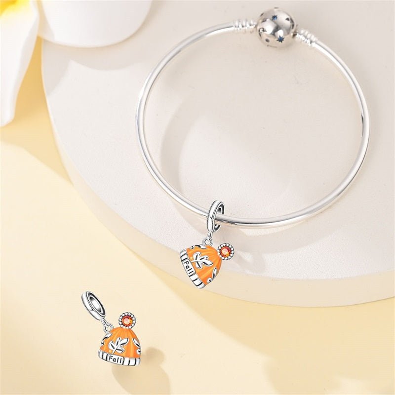 Pangama Jewelry Autumn Leaf Cozy Hat Dangle Charm
