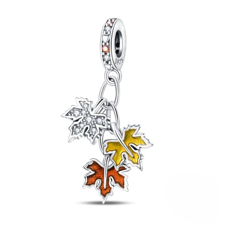 Pangama Jewelry Autumn Maple Leaves Dangle Charm