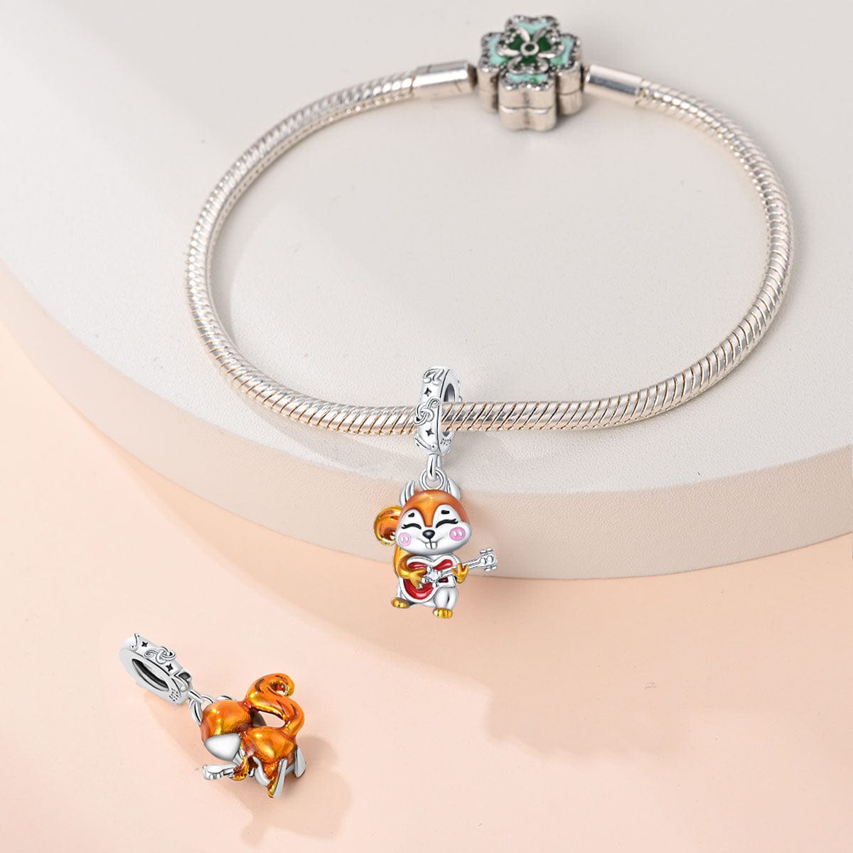 Pangama Jewelry Autumn Squirrel Musician Guitar Charm