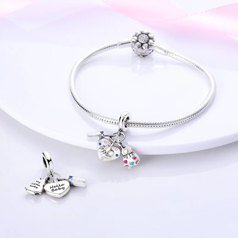 Pangama Jewelry Shoes & Heart Trio Dangle Charm