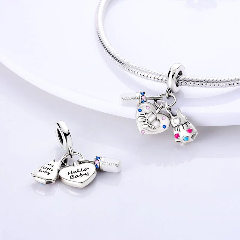 Pangama Jewelry Shoes & Heart Trio Dangle Charm