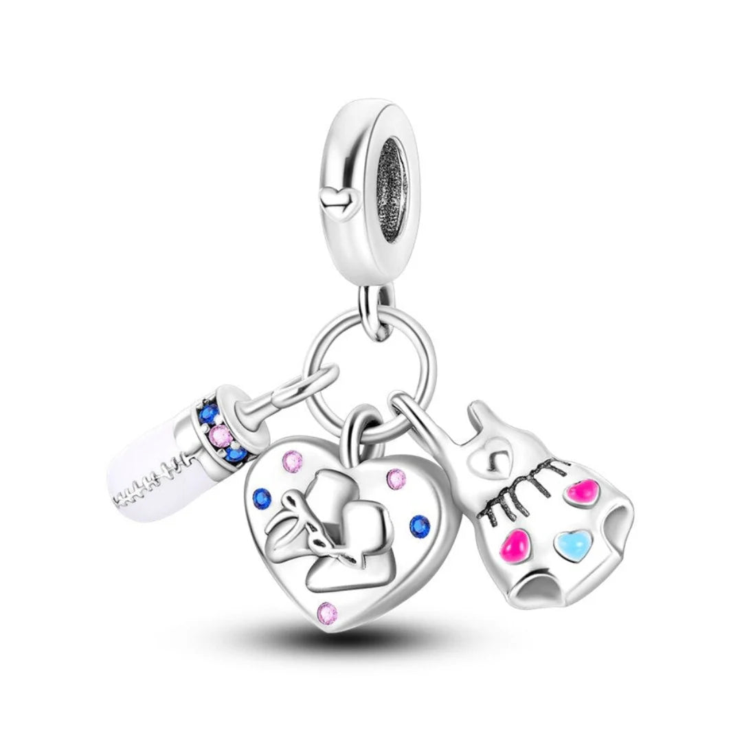 Pangama Jewelry Shoes & Heart Trio Dangle Charm